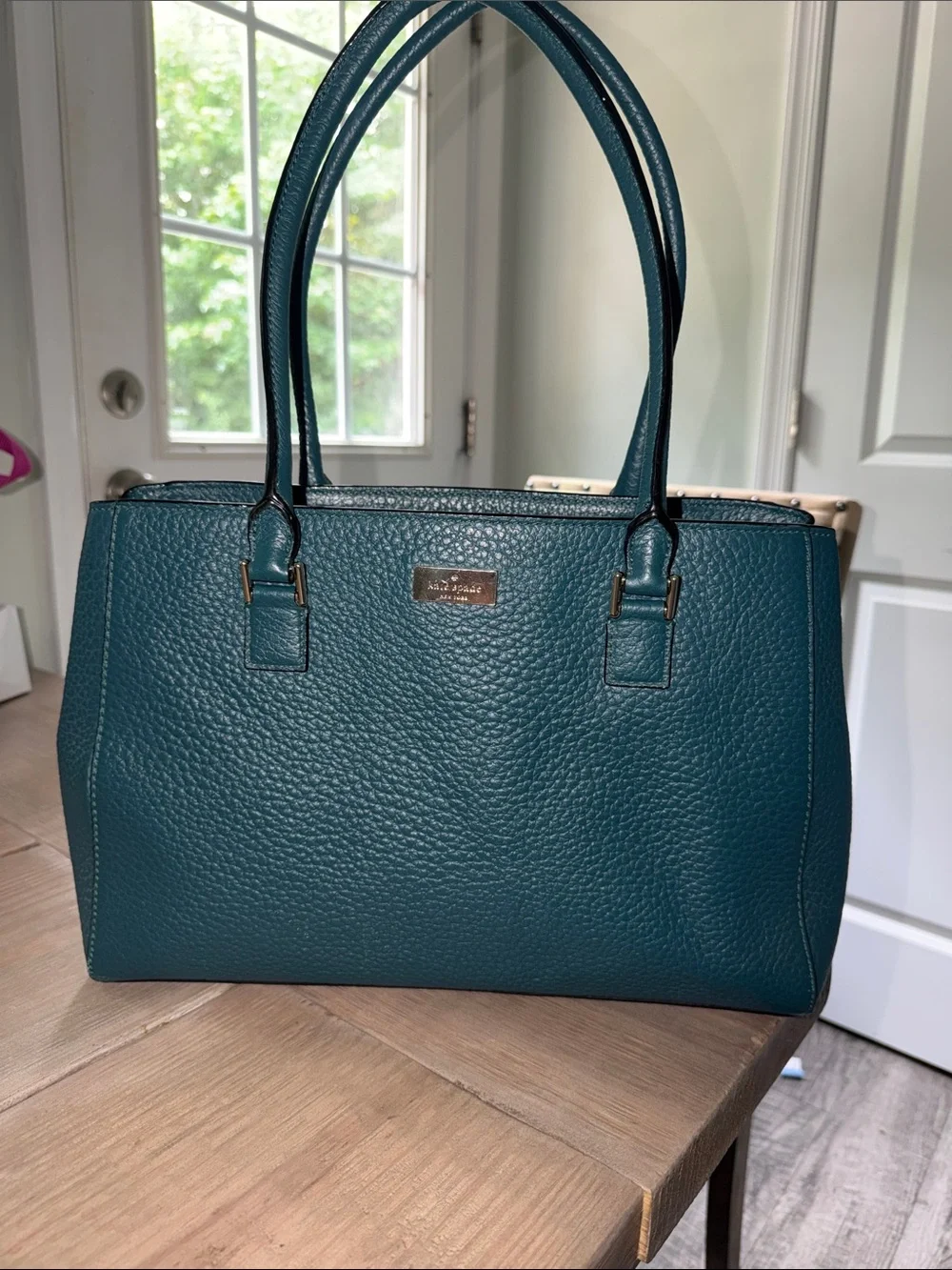 Kate Spade Teal 100% Cow Leather Tote Bag- Please read description - Picture 1 of 13